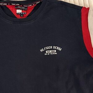 Tommy Hilfiger Navy Long Sleeve with Red and White Stripes